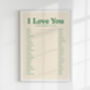 Retro I Love You In Twenty Languages Wall Print, thumbnail 4 of 7