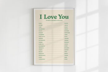 Retro I Love You In Twenty Languages Wall Print, 4 of 7