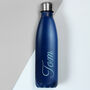 Personalised Blue Metal Insulated Drinks Bottle, thumbnail 2 of 6