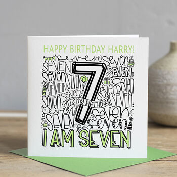 Personalised 7th Birthday Card, 2 of 5