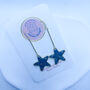 Minimal Festive Drop Navy Star Earrings, thumbnail 4 of 8