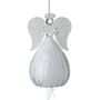 Christmas Glass Hanging Angel With Ribbed Skirt, thumbnail 2 of 3