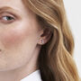 Silver Nightshade Moon Stud Earrings, thumbnail 2 of 7