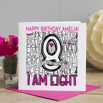 Personalised 8th Birthday Card, 3 of 5