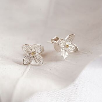 Sterling Silver Flower Stud Earrings, 3 of 5