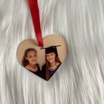 Personalised Photo Heart Christmas Tree Decoration, 2 of 3