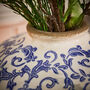Solene Blue Botanical Round Vase, thumbnail 4 of 6