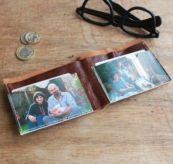 Personalised Mens Leather Photo Wallet, 3 of 12