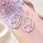 Round Geometric Sterling Silver Hoop Earrings, thumbnail 4 of 7