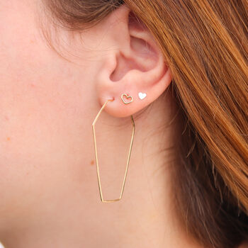 Mini Heart Studs In Sterling Silver, 2 of 5