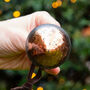 Handmade Dark Smoke And Antique Copper Teardrop Bauble, thumbnail 2 of 2