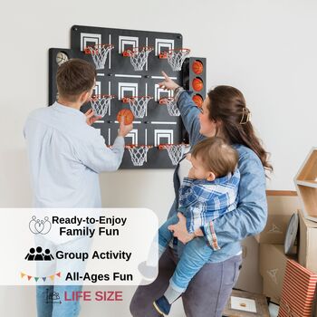 Basketball Hoop Wall Decor With Tic Tac Toe Game, 2 of 6
