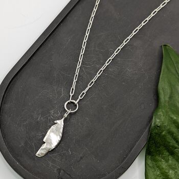 Maxi Feather Sterling Silver Necklace, 4 of 6