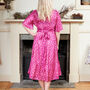 Zaria Silk Print Embroidered Pink Dress 19, thumbnail 2 of 9