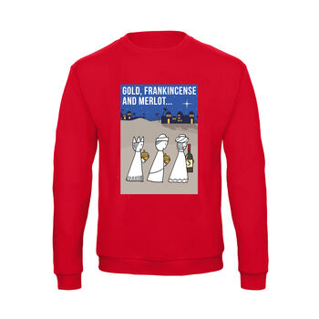 Three Wise Men Funny Wine Christmas Jumper, 6 of 8