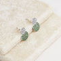 Hammered Matt Green Double Disc Stud Earrings, thumbnail 3 of 3