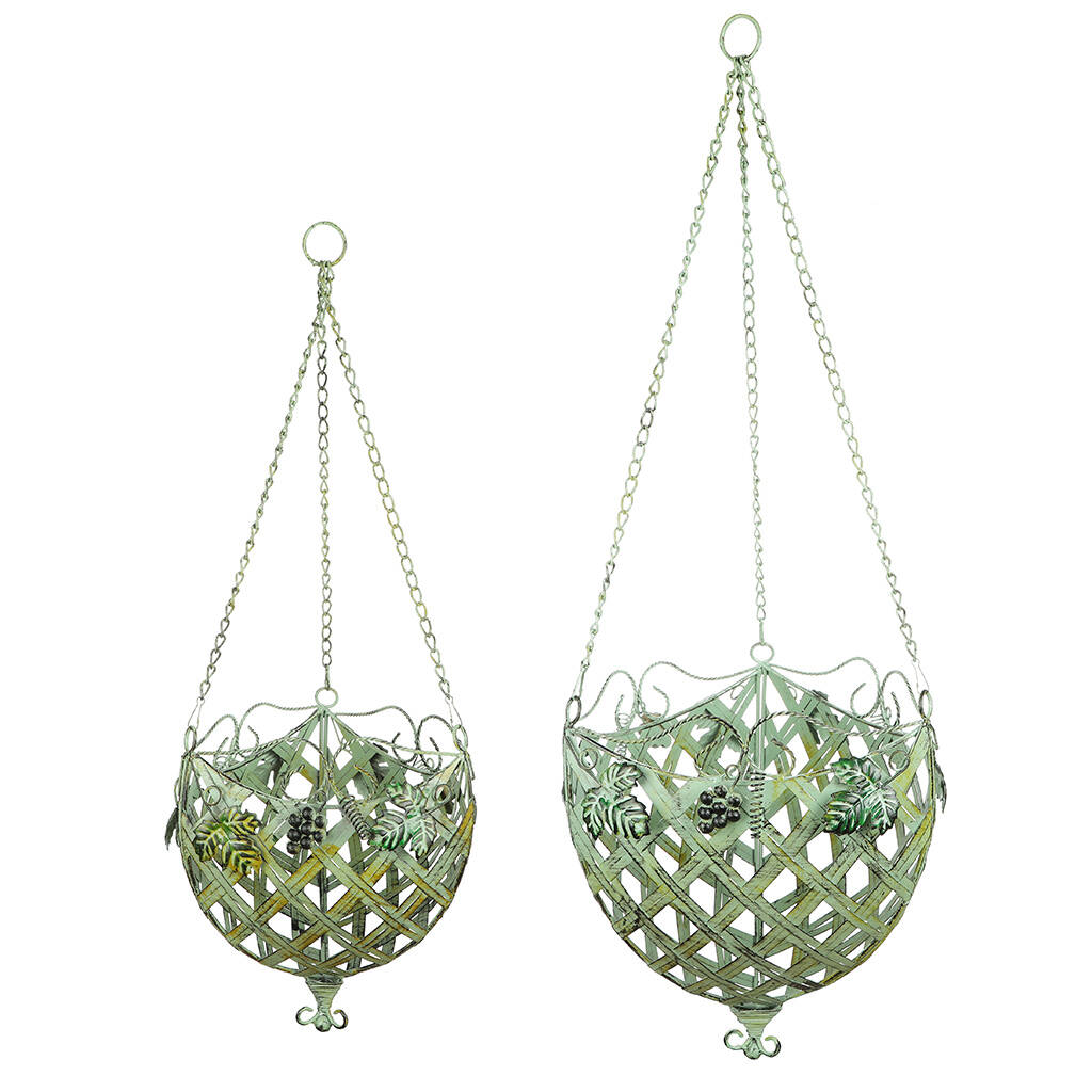 Set Of Two Vintage Ornate Garden Hanging Baskets By Dibor