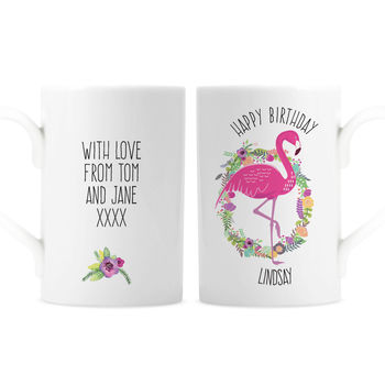 Personalised Flamingo Design Mug, 2 of 2