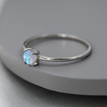 Simple Moonstone Ring In Sterling Silver, 4 of 9