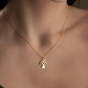 Sterling Silver Mushroom Necklace, 4 of 9