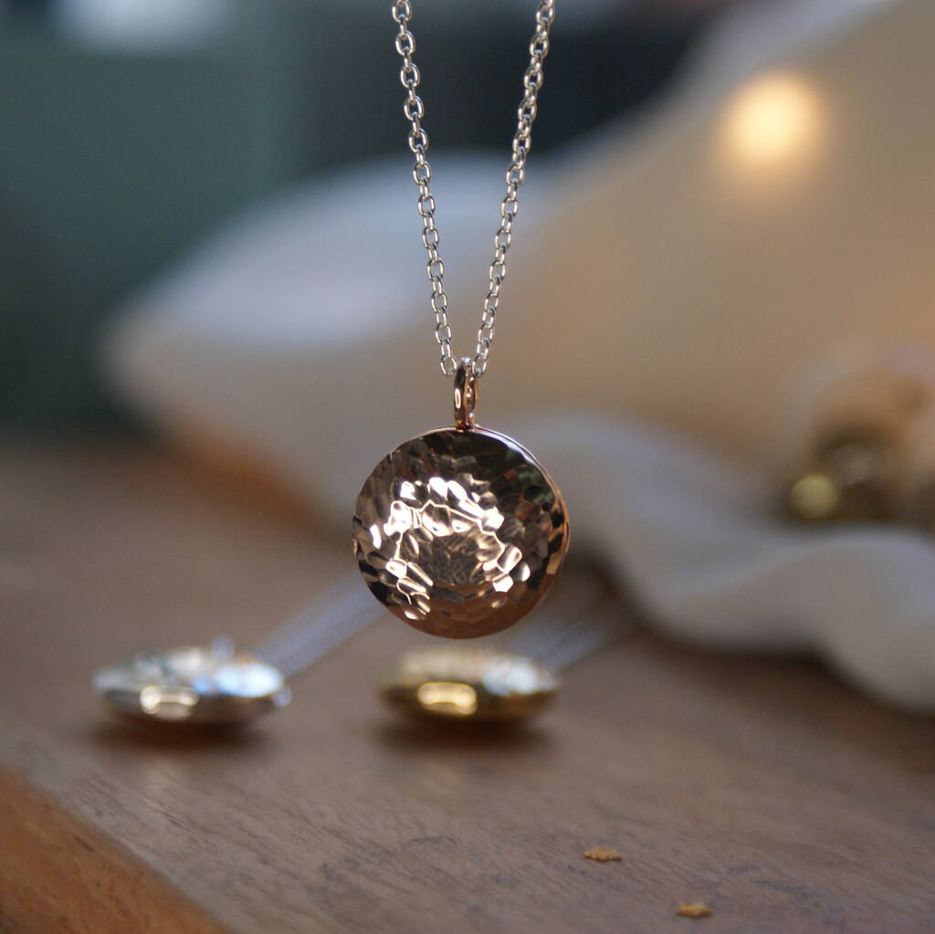 Circle Locket Necklace Rose Gold Plated, 1 of 4