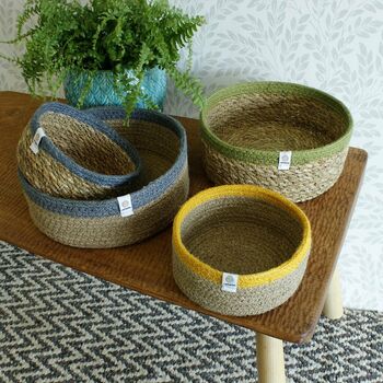 Respiin Shallow Seagrass And Jute Baskets, 2 of 12