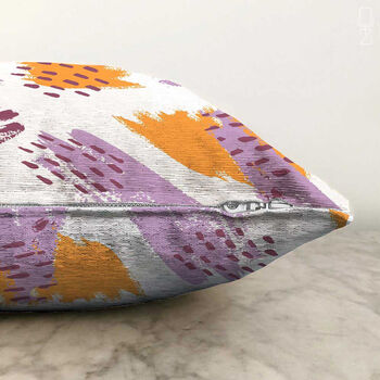 Abstract Cushion Cover With Yellow And Pink Pattern, 3 of 4