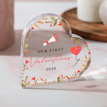 Our First Valentine’s Day Acrylic Heart Keepsake, 3 of 4