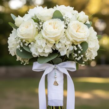 Something Blue Personalised Pearl Bouquet Charm, 2 of 2