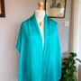 100% Mulberry Silk Scarf, Sea Blue, Turquoise Blue, thumbnail 4 of 8