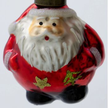 Red Glass Santa Claus Baubles Box Of Four, 3 of 6