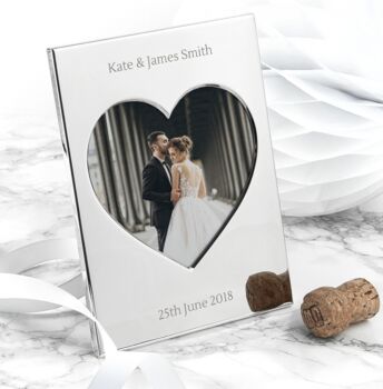 Personalised Silver Plated Heart Photo Frame, 2 of 4