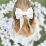 Flower Girl Hair Bow Barrette / Fable Ivory, thumbnail 2 of 4