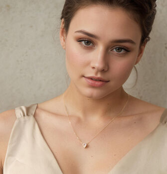 Gold Moonstone Kite Art Deco Necklace, 2 of 8