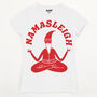 Namasleigh Yoga Santa Women's Christmas T Shirt, thumbnail 4 of 6