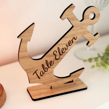 Wooden Anchor Wedding Table Number Names, 4 of 4