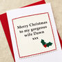 'Holly' Personalised Christmas Card Husband Or Wife, thumbnail 4 of 4