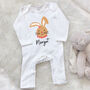 Girls Personalised Easter Bunny Babygrow, thumbnail 2 of 3