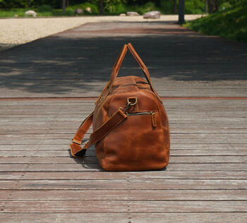Genuine Leather Weekend Bag In Vintage Look, 12 of 12