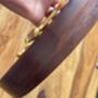 Mango Wood Round Tray With Antique Gold Handles, thumbnail 9 of 12