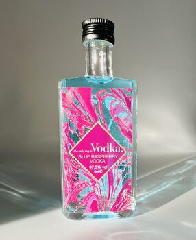 Blue Raspberry Vodka 5cl With Personalised Front Label, 3 of 6