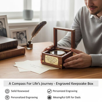 Custom Engraved 30th Anniversary Gimbal Compass Gift, 3 of 12