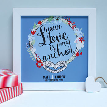 Personalised Wedding Anchor Framed Print, 3 of 7