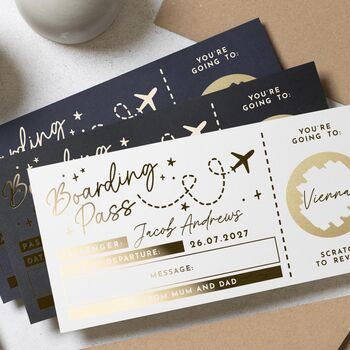 Personalised Boarding Pass Scratch Gift Voucher, 2 of 9