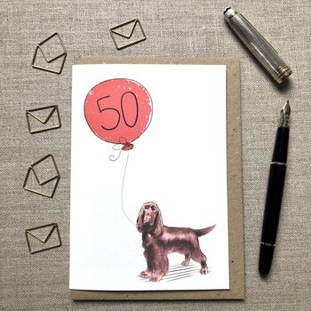 Personalised Field Spaniel Dog Birthday Card, 2 of 4