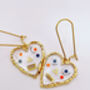 Hand Made Cute Heart Characters Earrings Small, thumbnail 3 of 11
