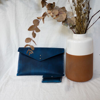 Handmade Leather Envelope Clutch Bag, 2 of 11