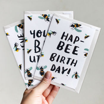 'Hapbee Birthday' Birthday Card, 3 of 4