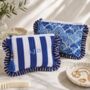 Personalised Blue Seashell And Stripe Quilted Washbag, thumbnail 1 of 4