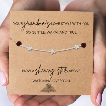 Loss Of Grandma Gift With A Gold Plated Or Silver Plated Star Bracelet And Card, 3 of 4